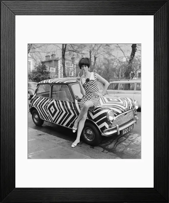 Framed Print : Here it is! The car for the Op Art girl (optical art girl