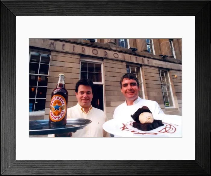 Framed Print : Partners Sean Parkinson and Nick Gradiner outside the Metropolitan on Grey Street Framed Print : Partners Sean Parkinson and Nick Gradiner outside the Metropolitan on Grey Street