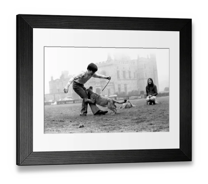 Framed Print : Viscount Lambton and Lady Isabella with the lion cubs which are bound for the Lambton