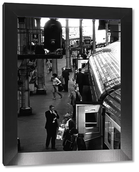 General pictures from a busy Newcastle Central Railway Station 6 July 1982