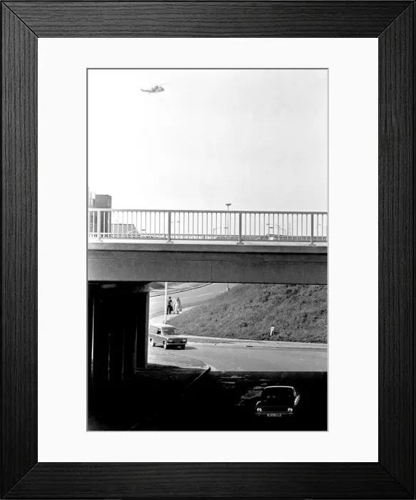 Framed Print : General scenes of traffic scenes in Newcastle - cars going under the road with a