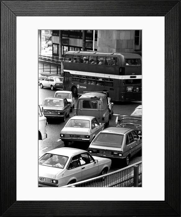 Framed Print : General scenes of traffic scenes in Newcastle - traffic jam on the Swan House Roundabout Framed Print : General scenes of traffic scenes in Newcastle - traffic jam on the Swan House Roundabout