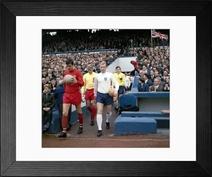 Framed Print : International Friendly football match Wales v England Captains Mike England