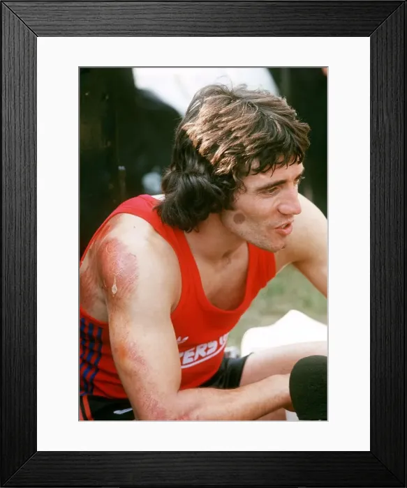 Framed Print : Kevin Keegan on TV programme Superstars 1976 shoulder back with cycling injury Framed Print : Kevin Keegan on TV programme Superstars 1976 shoulder back with cycling injury