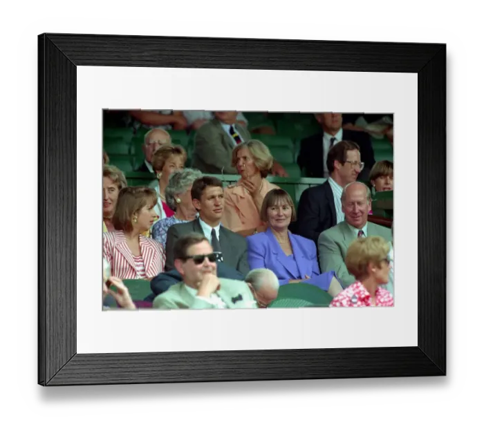 Framed Print : All England Lawn Tennis Championships at Wimbledon Footballer Gary Lineker with Framed Print : All England Lawn Tennis Championships at Wimbledon Footballer Gary Lineker with