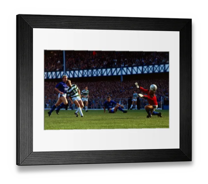 Framed Print : Rangers versus Celtic Peter Grant scores past Graham Roberts October 1987