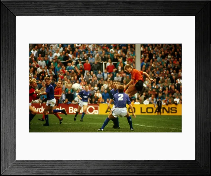 Framed Print : Iain Ferguson scores for Dundee United October 1987 Iain Ferguson Chris Woods Framed Print : Iain Ferguson scores for Dundee United October 1987 Iain Ferguson Chris Woods