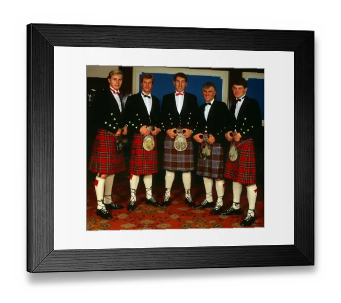Framed Print : English Rangers players wearing kilts February 1987 Colin West Chris Woods Terry Framed Print : English Rangers players wearing kilts February 1987 Colin West Chris Woods Terry