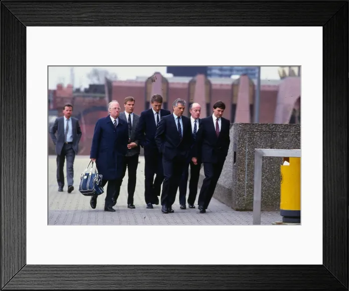 Framed Print : Rangers players 1988 arriving at court Graham Roberts Terry Butcher