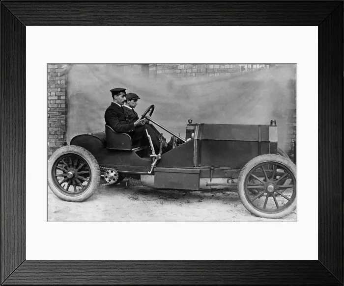 Framed Print : Edwardian gentleman seen here competiting in motor trials 8th June 1905