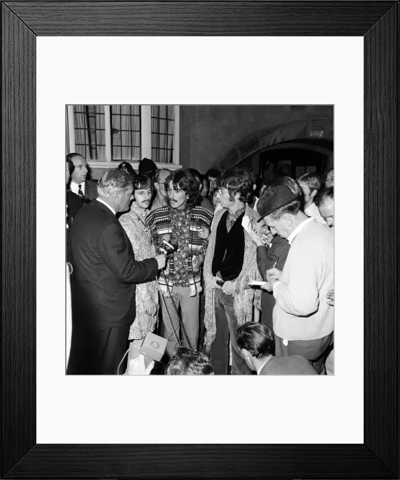 Framed Print : The Beatles in Bangor Wales to take part in a 10-day conference on Transcendental