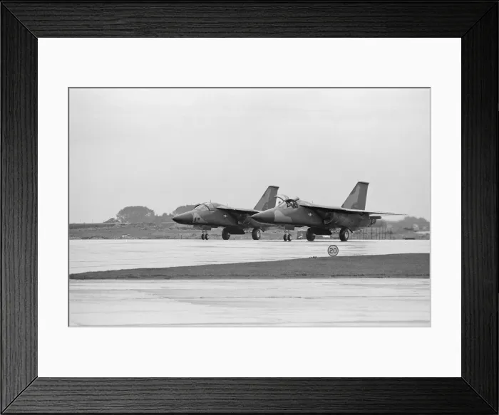 Framed Print : Two U. S. A. F F111 aircraft fly into U. S. A. F, Heyford. Colonel G