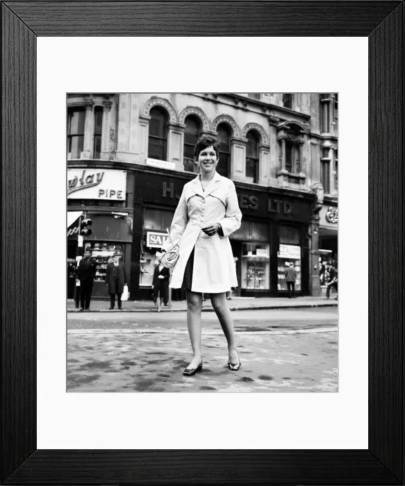 Framed Print : Gorgeous Girls. Miss Imir Westwood, aged 19, who works in a china department in Framed Print : Gorgeous Girls. Miss Imir Westwood, aged 19, who works in a china department in