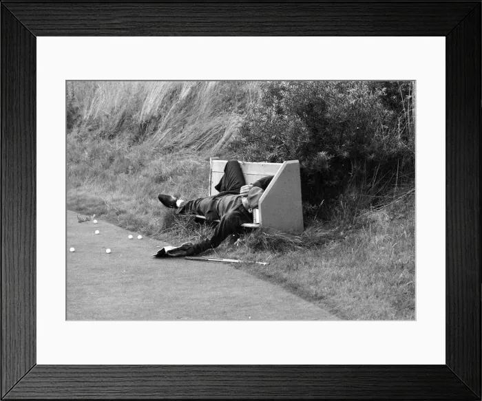 Framed Print : Carling World Golf Championships at Birkdale. American golfer Bob Shave lays flat Framed Print : Carling World Golf Championships at Birkdale. American golfer Bob Shave lays flat