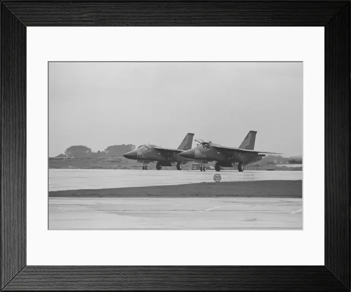 Framed Print : Two U. S. A. F F111 aircraft fly into U. S. A. F, Heyford. Colonel G