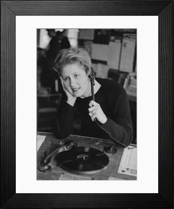 Framed Print : A day in the life of a Gramophone shop in the West End of London. 20th January 1958