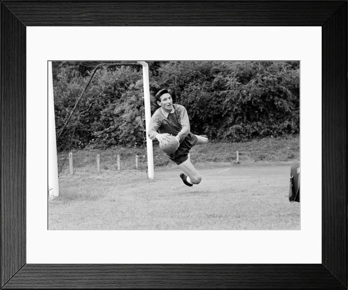 Framed Print : Goalkeeper for Tottenham Hotspur practicing his saves during training Framed Print : Goalkeeper for Tottenham Hotspur practicing his saves during training