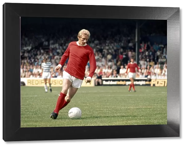Denis Law in action for Manchester United during their English League Division One match