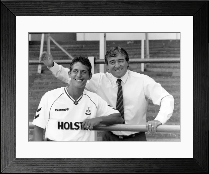 Framed Print : Tottenham Hotspur manager Terry Venables with new signing Gary Lineker at White Hart Lane Framed Print : Tottenham Hotspur manager Terry Venables with new signing Gary Lineker at White Hart Lane