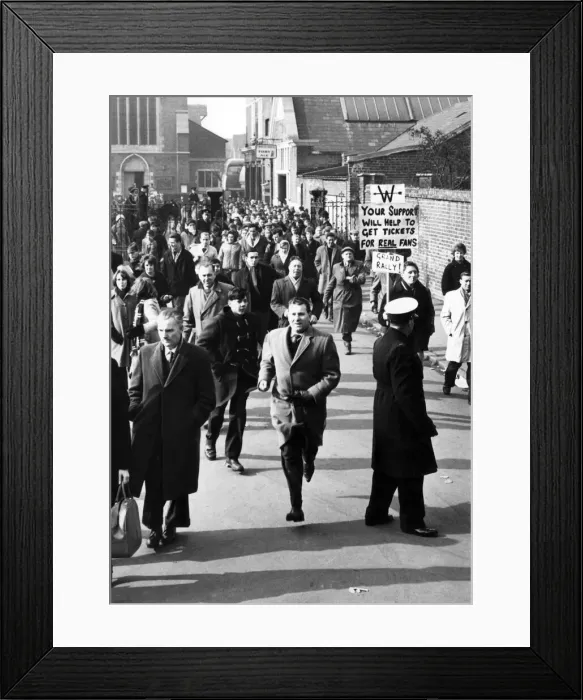 Framed Print : Tottenham Hotspur fans started queueing at 7 am this morning for tickets to go to the all Framed Print : Tottenham Hotspur fans started queueing at 7 am this morning for tickets to go to the all