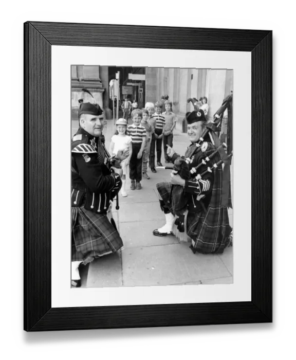 Framed Print : John (left) and Fred Redpath outside the Central Station in Newcastle in March 1981 Framed Print : John (left) and Fred Redpath outside the Central Station in Newcastle in March 1981