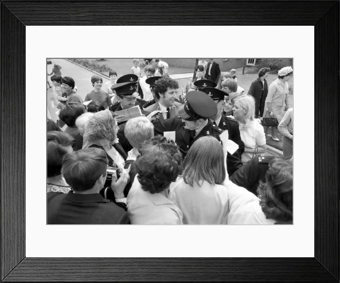 Framed Print : Welsh singerTom Jones visited Corley Residential School