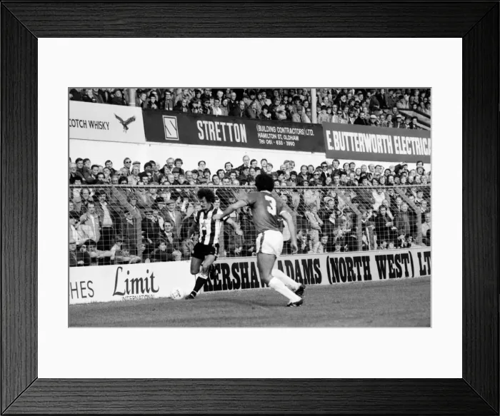Framed Print : Oldham 2 v. Newcastle United 2. Division 2 Football October 1982 Pictured