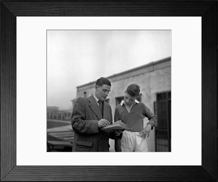 Framed Print : Petera Barnard plays with Chelsea F. C. youth team. March 1953 D1075 Framed Print : Petera Barnard plays with Chelsea F. C. youth team. March 1953 D1075