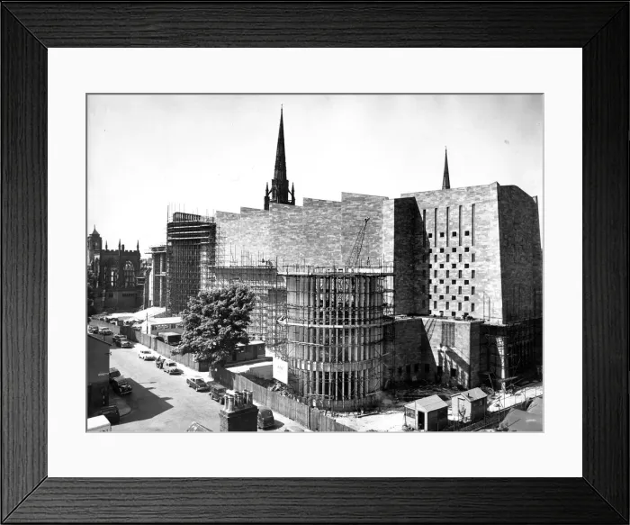 Framed Print : Coventry cathedral during construction. 2nd June 1961 Framed Print : Coventry cathedral during construction. 2nd June 1961