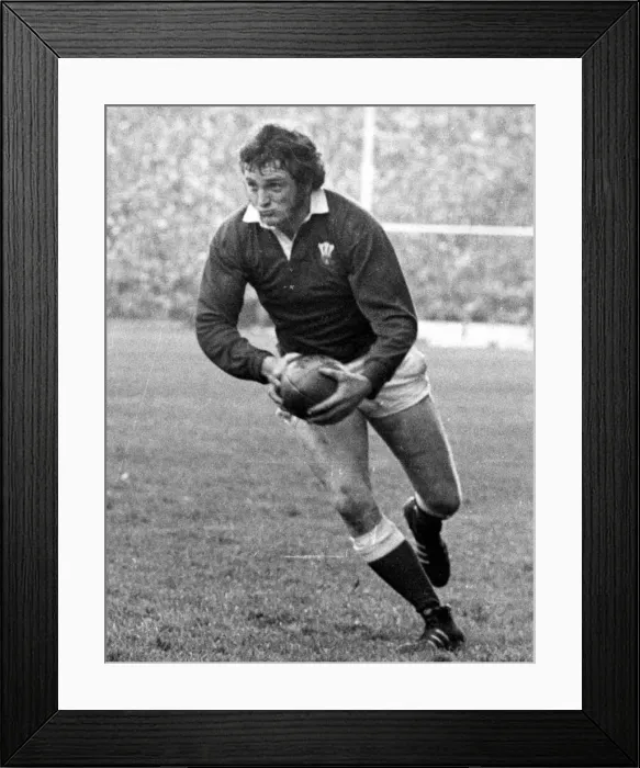 Framed Print : Trevor Evans, Swansea and Wales rugby international, in action for his national side Framed Print : Trevor Evans, Swansea and Wales rugby international, in action for his national side