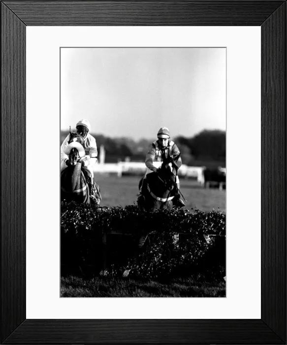 Framed Print : Jockey Geoff Harker rode Green Archer in the Comedy Of Errors Novice s Framed Print : Jockey Geoff Harker rode Green Archer in the Comedy Of Errors Novice s
