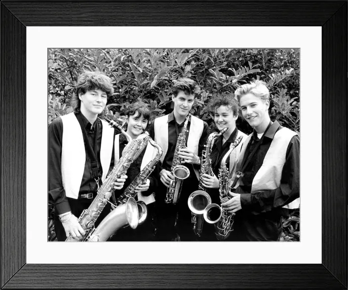 Framed Print : Northumberland Stage Band members, from the left: David Ferrari, Eliazbeth Walsh Framed Print : Northumberland Stage Band members, from the left: David Ferrari, Eliazbeth Walsh