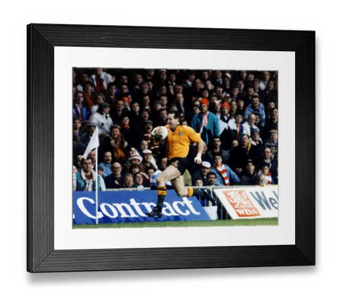 Framed Print : David Campese, Australian Rugby Player on his way to scoring a try during a rugby union Framed Print : David Campese, Australian Rugby Player on his way to scoring a try during a rugby union