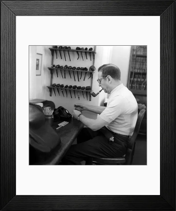 Framed Print : Georges Simenon Belgian author and creator of fictional detective Maigret Framed Print : Georges Simenon Belgian author and creator of fictional detective Maigret