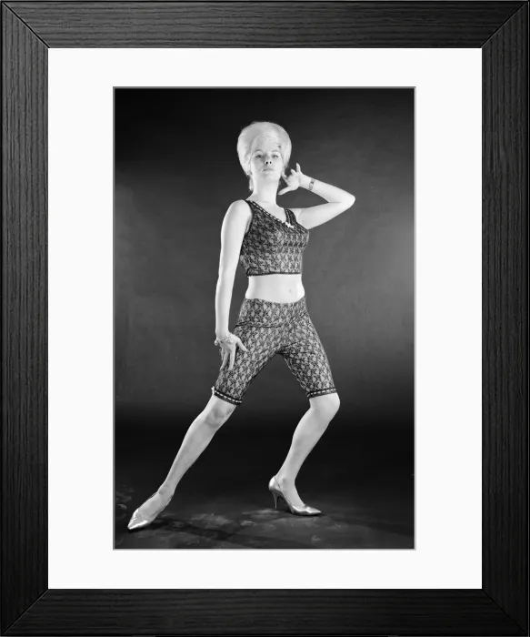 Framed Print : Woman in strange lingerie doing unusul poses Framed Print : Woman in strange lingerie doing unusul poses