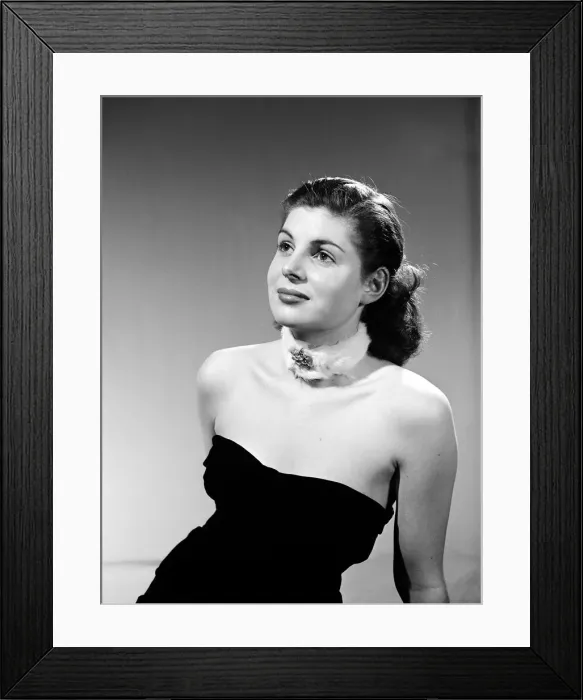 Framed Print : Choker fashion shoot with strapless dress. Circa 1964