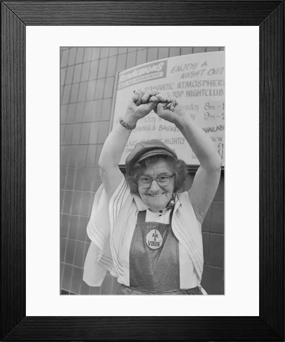 Framed Print : Dancing granny Jenny Gorman shows of her some of her moves. 6th May 1979 Framed Print : Dancing granny Jenny Gorman shows of her some of her moves. 6th May 1979