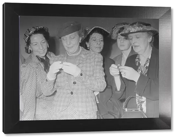 Dame Edith Evans and Dame Sybil Thorndike seen here being presented with silver emblems