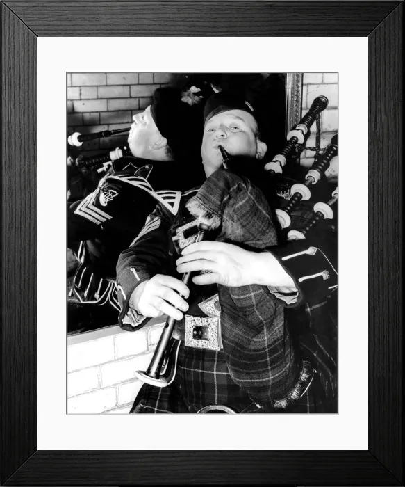 Framed Print : Thomas McPhail, of the City of Newcastle Pipe Band was blowing double at the miniature Framed Print : Thomas McPhail, of the City of Newcastle Pipe Band was blowing double at the miniature