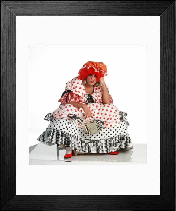 Framed Print : Vinnie Jones actor and former footballer in drag for panto season Framed Print : Vinnie Jones actor and former footballer in drag for panto season