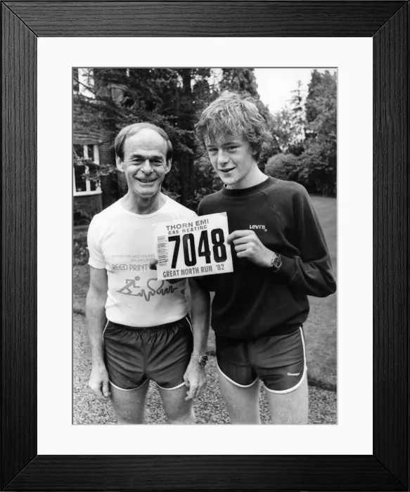 Framed Print : The Great North Run 27 June 1982 - Brian Reed with his son Mark