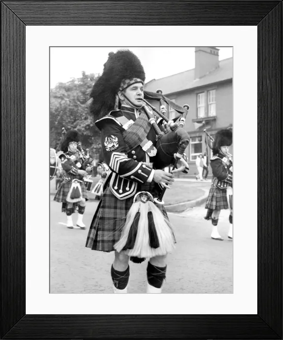 Framed Print : Pipers marching along and playing in July 1971. 12 / 07 / 71 Framed Print : Pipers marching along and playing in July 1971. 12 / 07 / 71