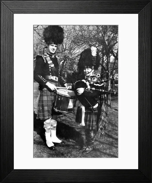 Framed Print : Mike Glabus and Michelle Dawson from the North Tyne and District Pipe Band in March 1985 Framed Print : Mike Glabus and Michelle Dawson from the North Tyne and District Pipe Band in March 1985