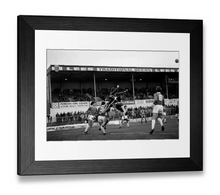 Framed Print : Oldham 3 v. Leyton Orient 2. Division 2 Football. December 1981 MF04-02-034 Framed Print : Oldham 3 v. Leyton Orient 2. Division 2 Football. December 1981 MF04-02-034