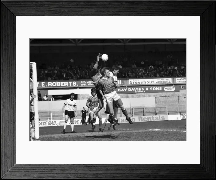 Framed Print : Wrexham 0 v. Barnsley 0. April 1982 MF06-34 Local Caption Division 2 Football Framed Print : Wrexham 0 v. Barnsley 0. April 1982 MF06-34 Local Caption Division 2 Football