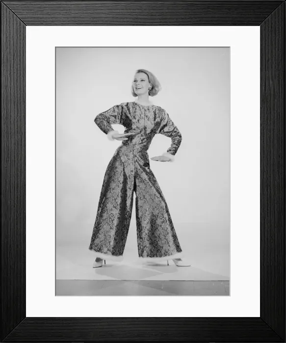 Framed Print : Reveille Model Dawn Chapman modelling Pyjama Suit. Circa May 1963 Framed Print : Reveille Model Dawn Chapman modelling Pyjama Suit. Circa May 1963