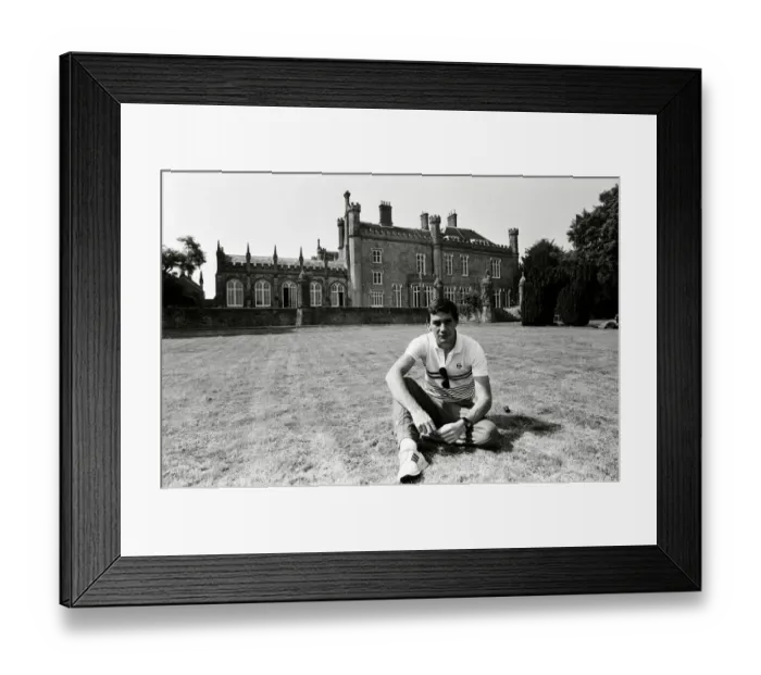 Framed Print : Racing driver Ayrton Senna at the Lotus Racing H. Q, Norfolk. 4th July 1985