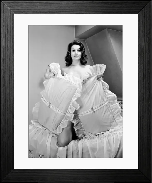 Framed Print : Model Yvonne Buckingham in the bedroom. 7th February 1963