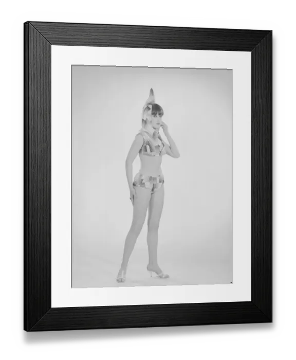 Framed Print : Reveille Fashion Feature Reveille Model Debbie Attwood seen here modelling a