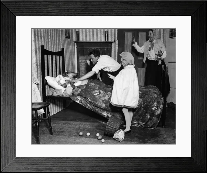 Framed Print : Wolf in bed in a scene from the play Red Riding Hood. 21 December 1930 Framed Print : Wolf in bed in a scene from the play Red Riding Hood. 21 December 1930